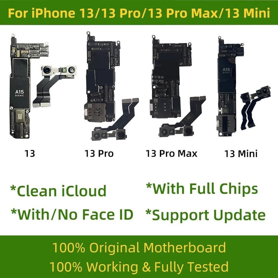 mobile phone motherboard 7 8 x xs max 11 12 13 14 pro max motherboard with face id original unlocked smartphone for iPhone