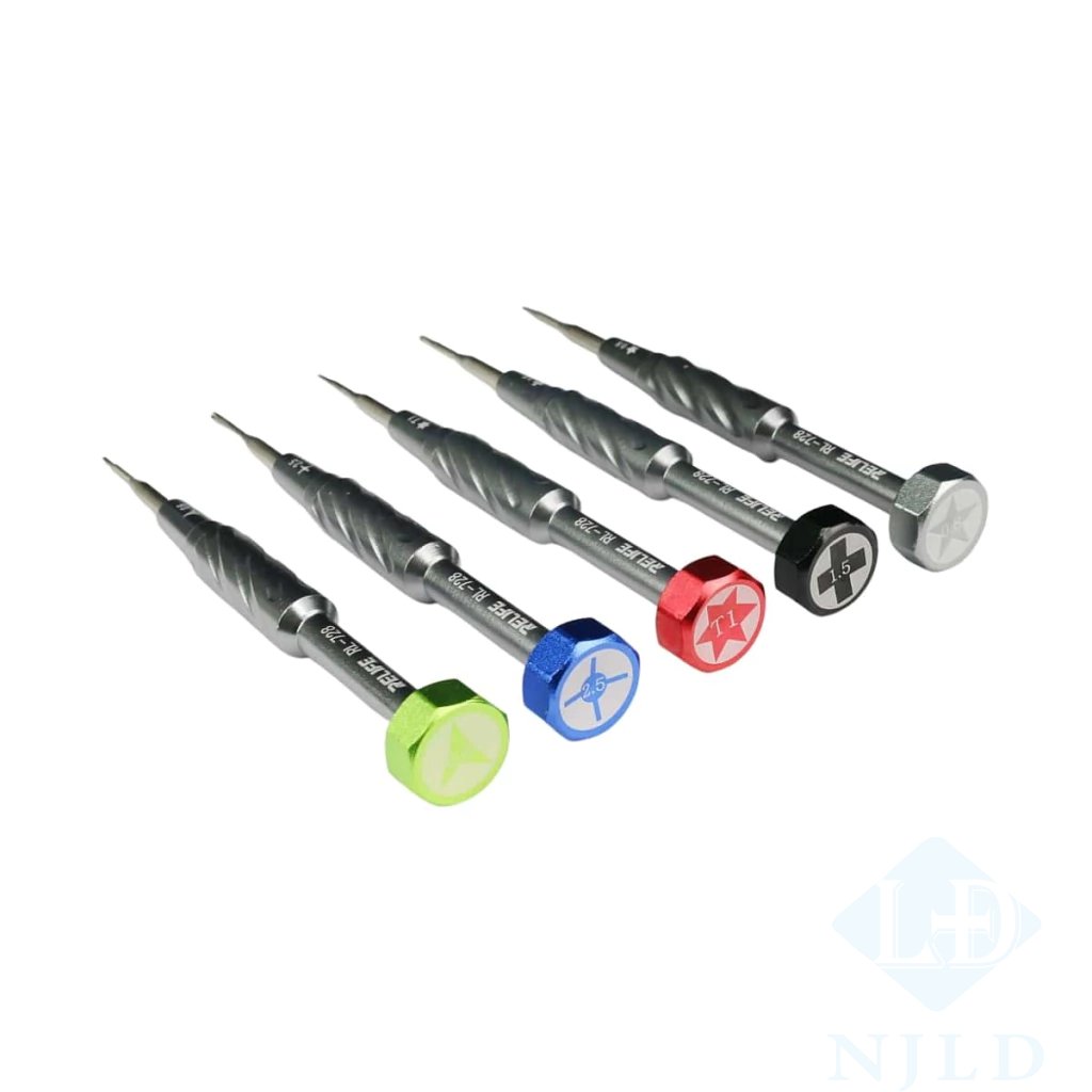 Relife RL-728A Screwdriver Kit T1 Cross 1.5 2.5 Y0.6 Pentagon0.8 Strong Magnetic Adsorption Phone Motherboard Screw Removal Tool