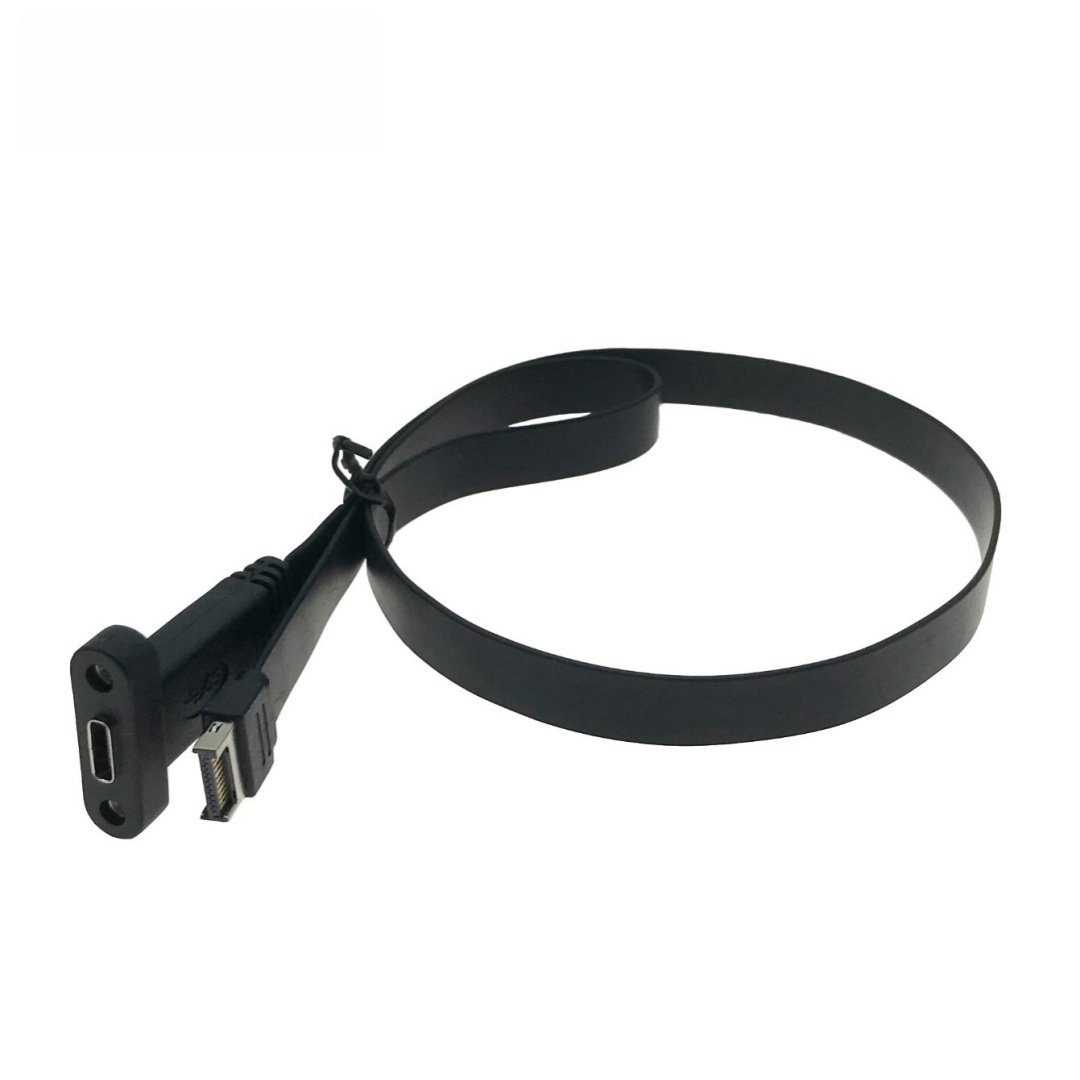 Wholesale 10Gbps USB3.1 Type E male to USB Type C female flat cable with front panel mount
