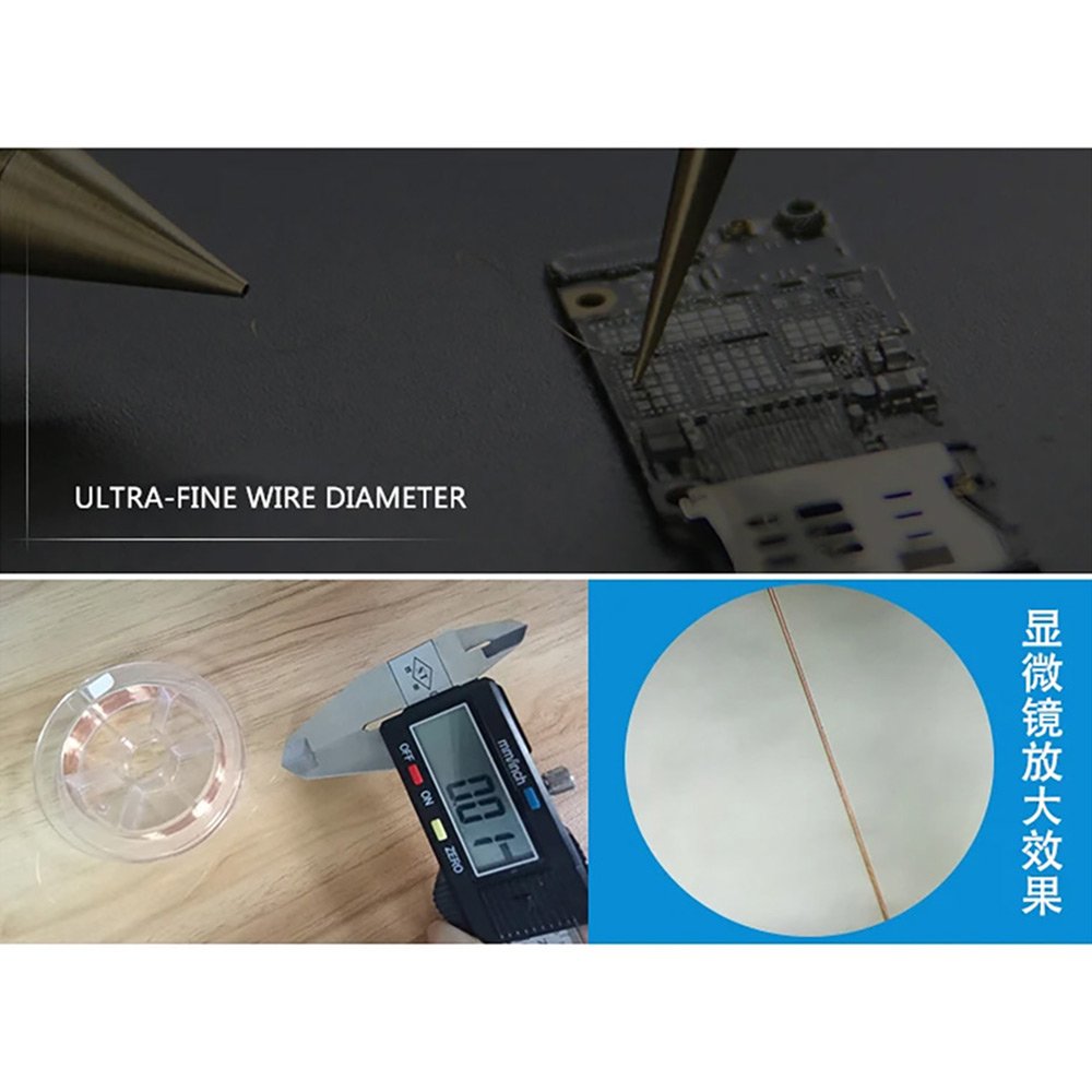 Sunshine SS-007D 0.01mm 150m Ultra-fine Pure Copper Soldering Jump Fly Wire Dedicated for Phone Motherboard Repair