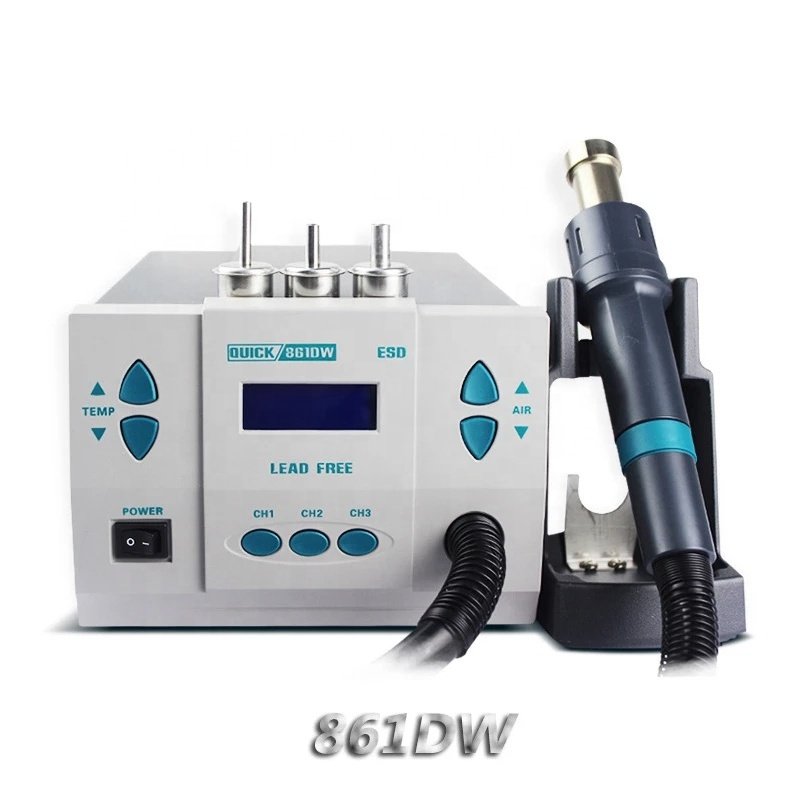 Original Quick 861DW Hot Air Solder Rework Station 1000W for PC Phone Motherboard Repair Lead free Soldering Station