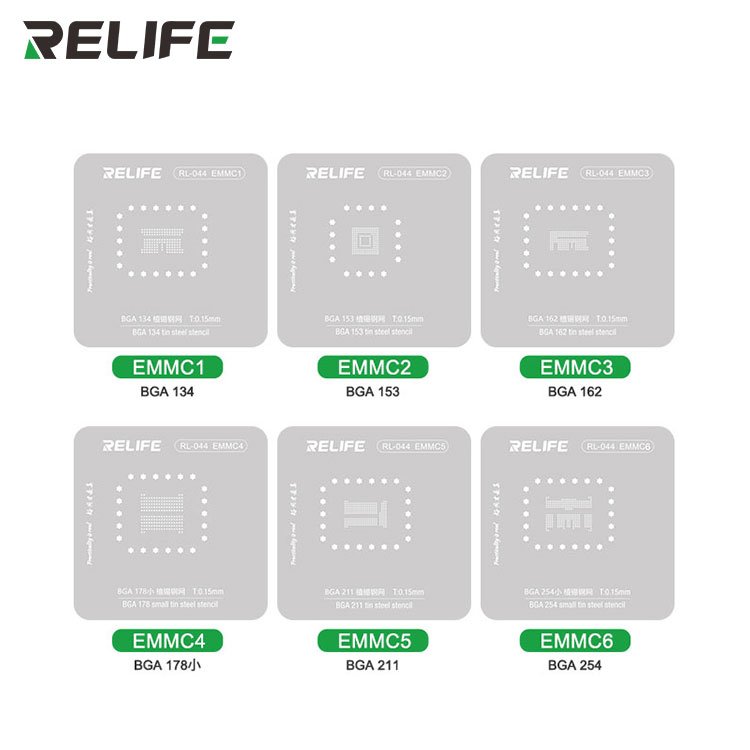 RELIFE RL-044 Android series chip planting tin steel stencil set For Mobile Phone Repair Tools