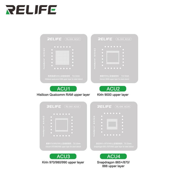 RELIFE RL-044 Android series chip planting tin steel stencil set For Mobile Phone Repair Tools