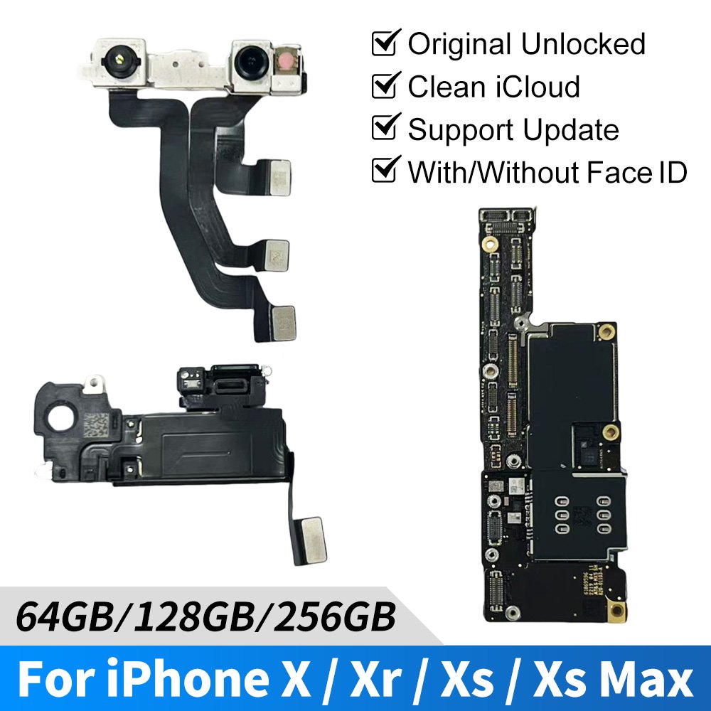 64GB 128GB Original Unlocked Mobile Phone Motherboard for iPhone X XS MAX XR Motherboard With Face ID