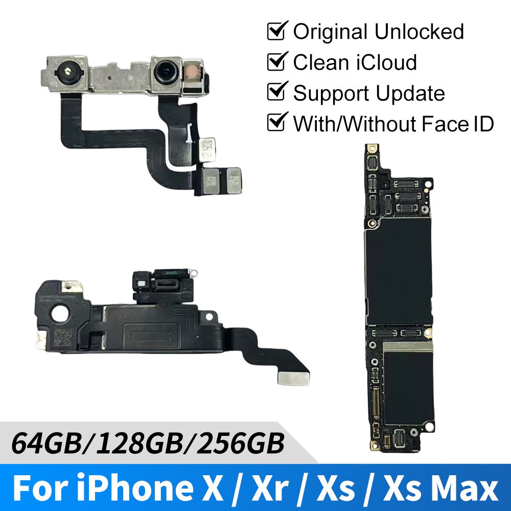64GB 128GB Original Unlocked Mobile Phone Motherboard for iPhone X XS MAX XR Motherboard With Face ID