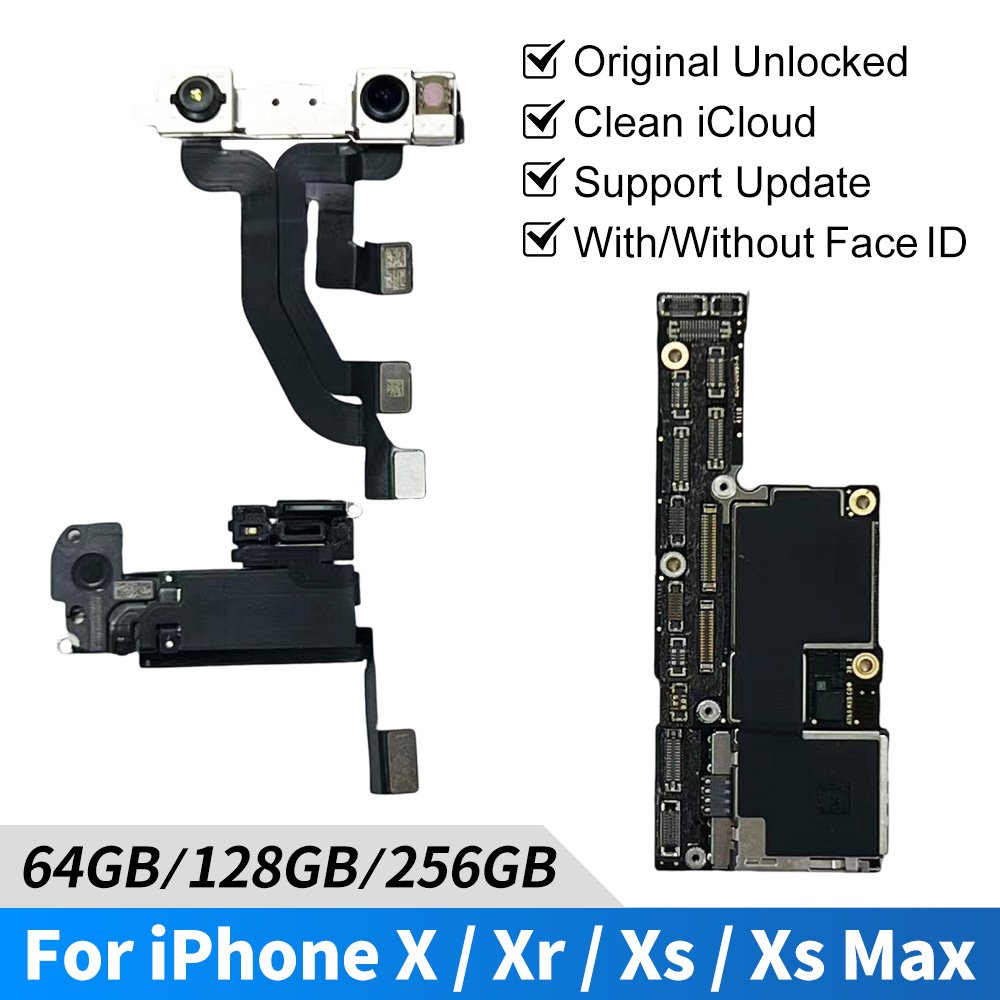 64GB 128GB Original Unlocked Mobile Phone Motherboard for iPhone X XS MAX XR Motherboard With Face ID