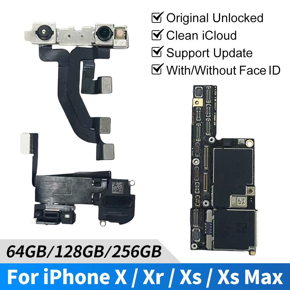64GB 128GB Original Unlocked Mobile Phone Motherboard for iPhone X XS MAX XR Motherboard With Face ID
