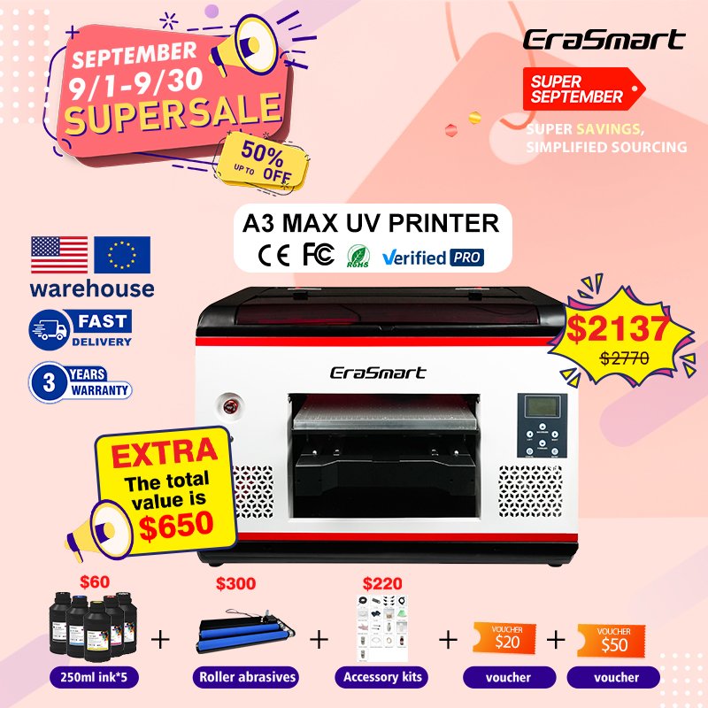 Hot sale digital Single Print Head Printing A3 Inkjet UV Flatbed Wellprint Printer A3 MAX UV Printer For Mobile phone Case