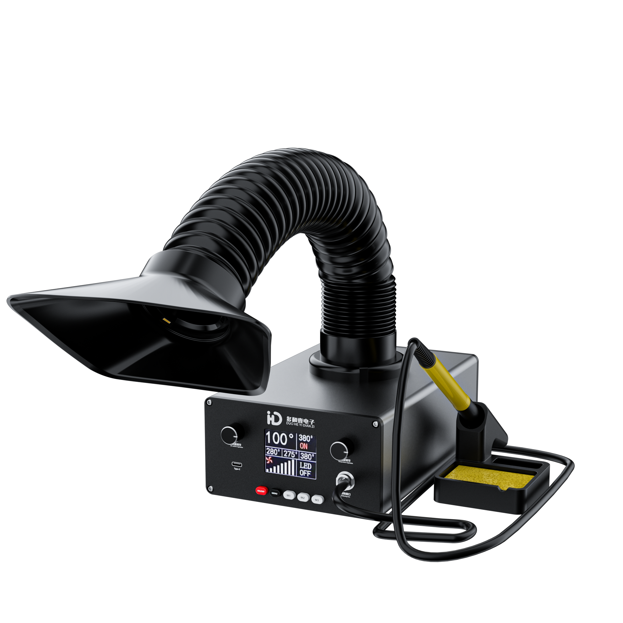 TBK D201 Intelligent Thermostatic Soldering Iron with Smoke Exhaust, Mobile Phone Chip PCB Welding Repair Tool T12
