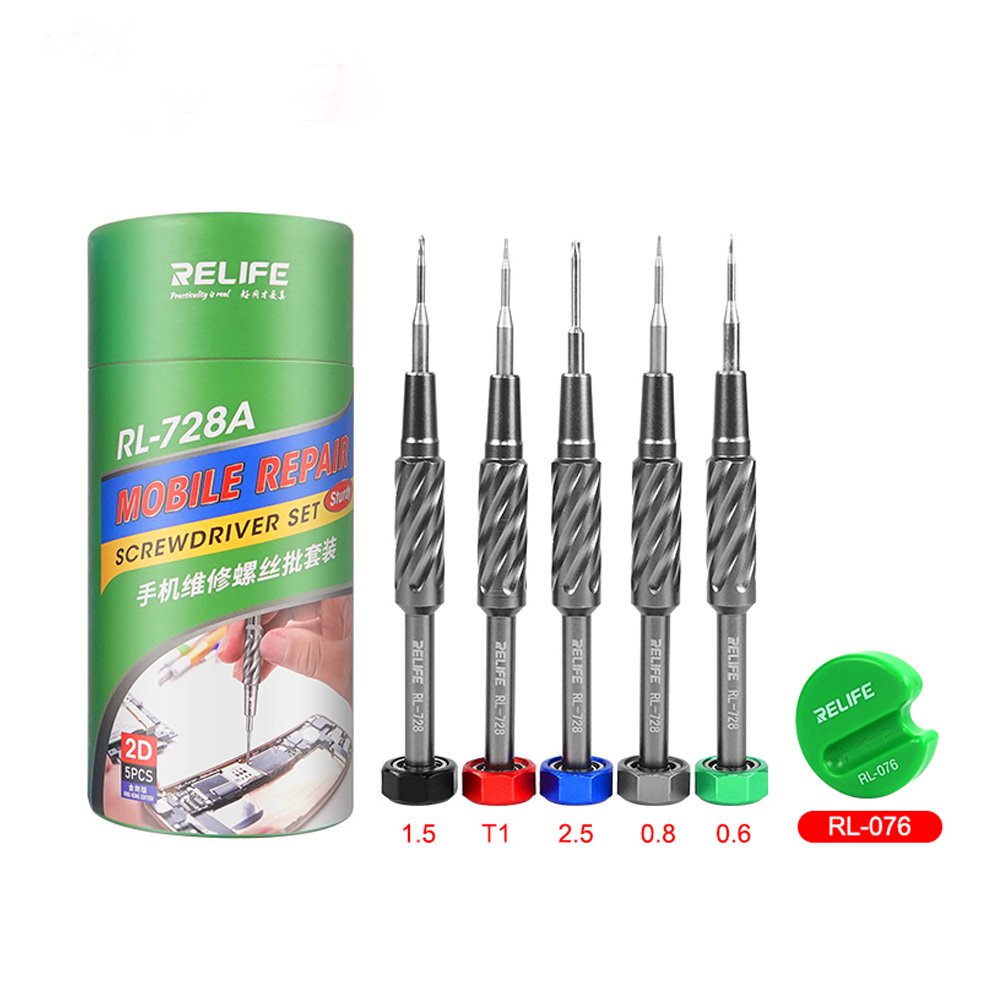 RL-728A 2D Screwdriver Kit T1 Cross 1.5 2.5 Y0.6 Pentagon0.8 Strong Magnetic Adsorption Phone Motherboard Screw Removal Tool