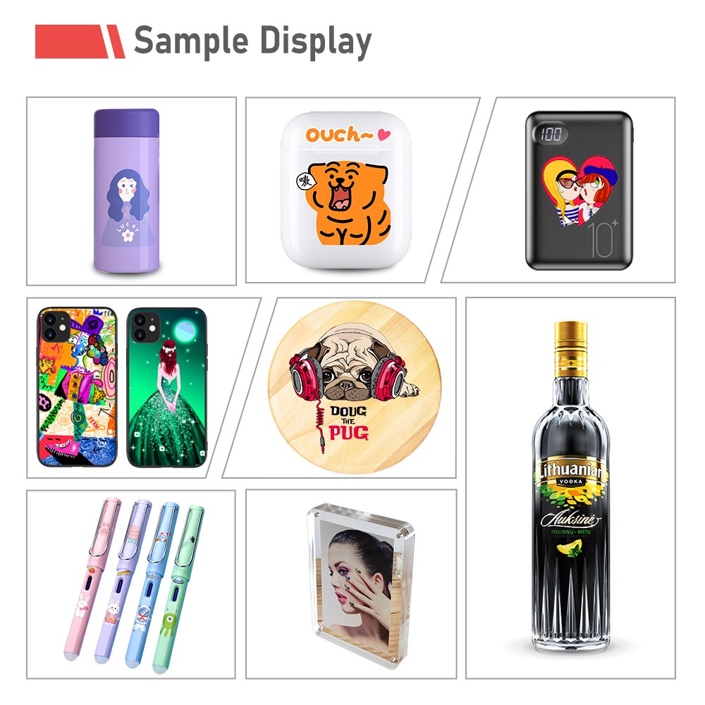 Small desktop inkjet cylinder printer Xp600 dtf uv all in one bottle flatbed a3 size varnish uv printer