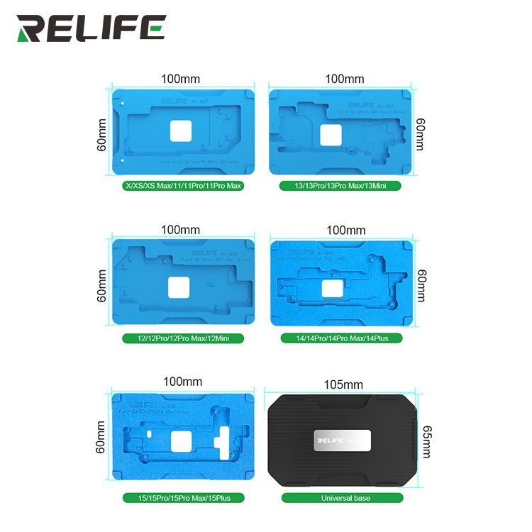 RELIFE RL-601T 22-in-1 Mid-Tier Motherboard Repair Fixture Set IPX-15PM Motherboard Fixture Platform For Mobile Phone Repair