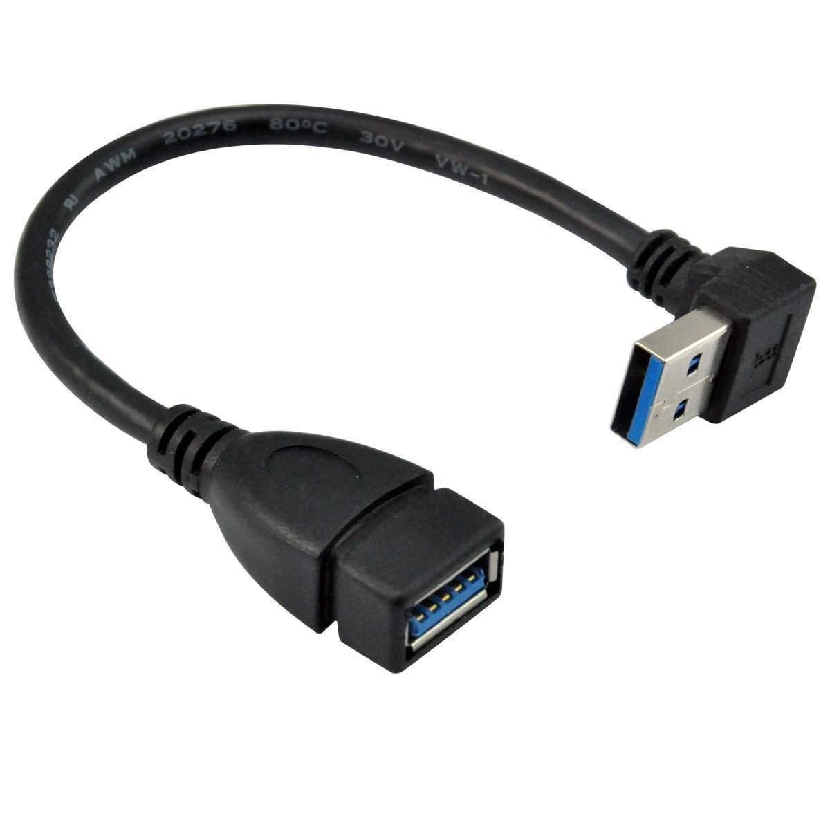 0.6m usb 3.0 male to female extension data cable down angle in stock
