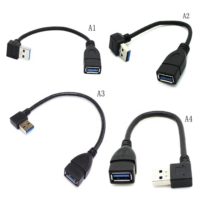 0.6m usb 3.0 male to female extension data cable down angle in stock