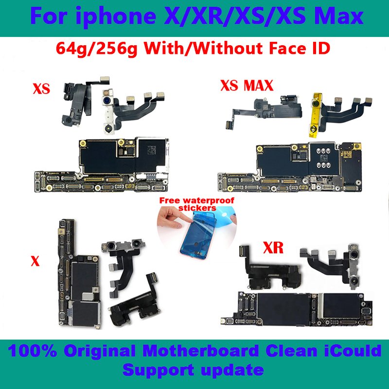 For Iphone X Motherboard With Face ID Unlock Mainboard Logic Board Whole Network Support 64gb 256gb