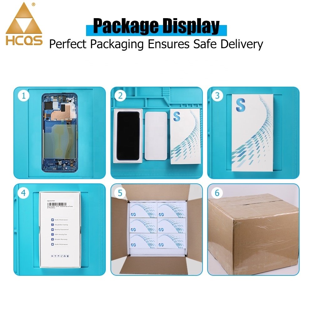 HCQS OEM lcds OLED Touch Screen with Frame for Samsung S21 S21 Plus S21 Ultra Replacement Galaxy S21 Display