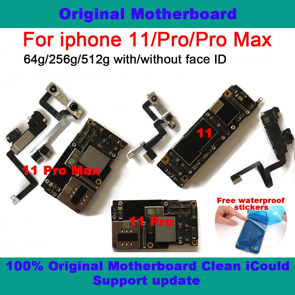 For iphone 11 Pro Max 64G 256G 512G motherboard original unlocked mobile phone motherboard with face id