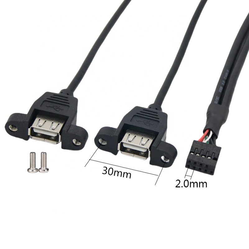 Motherboard 9Pin Header Usb 2.0 Female To Dual 9-Pin Male 9Pin Ph2.0 Extension Cable
