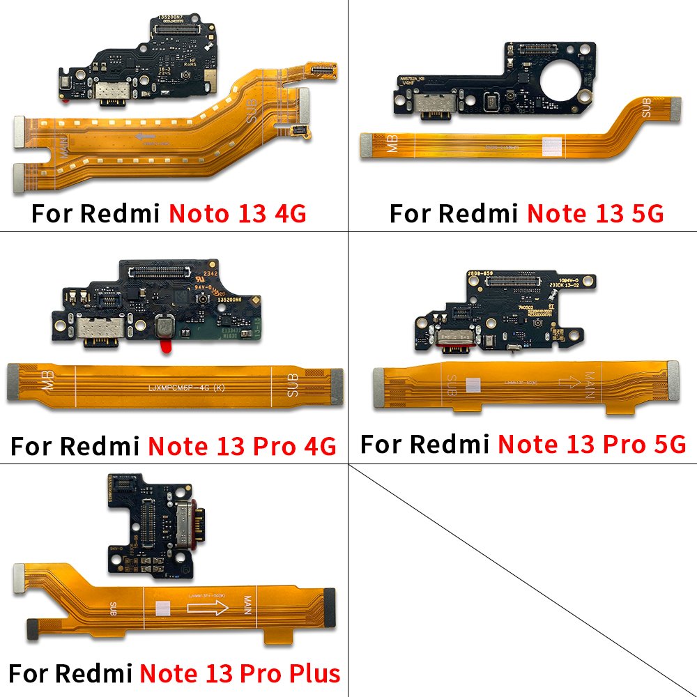 Mobile Phone Flex Cable Connector Motherboard Flex Charging Port For Xiaomi Redmi Note 13 Pro Note 13 Pro Plus de carga celular