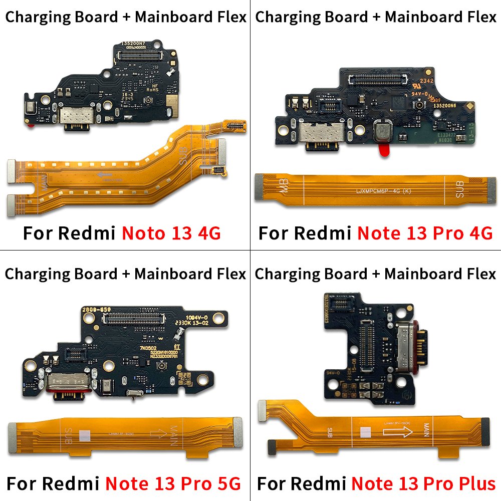 Mobile Phone Flex Cable Connector Motherboard Flex Charging Port For Xiaomi Redmi Note 13 Pro Note 13 Pro Plus de carga celular