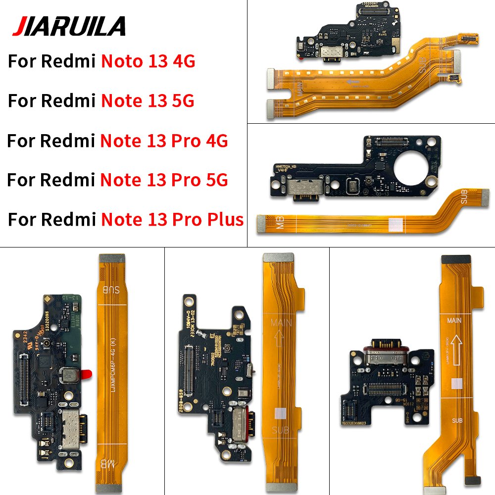Mobile Phone Flex Cable Connector Motherboard Flex Charging Port For Xiaomi Redmi Note 13 Pro Note 13 Pro Plus de carga celular