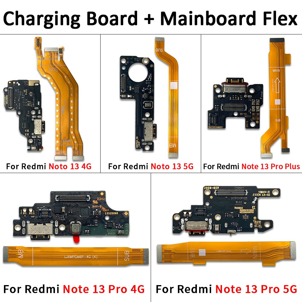 Mobile Phone Flex Cable Connector Motherboard Flex Charging Port For Xiaomi Redmi Note 13 Pro Note 13 Pro Plus de carga celular