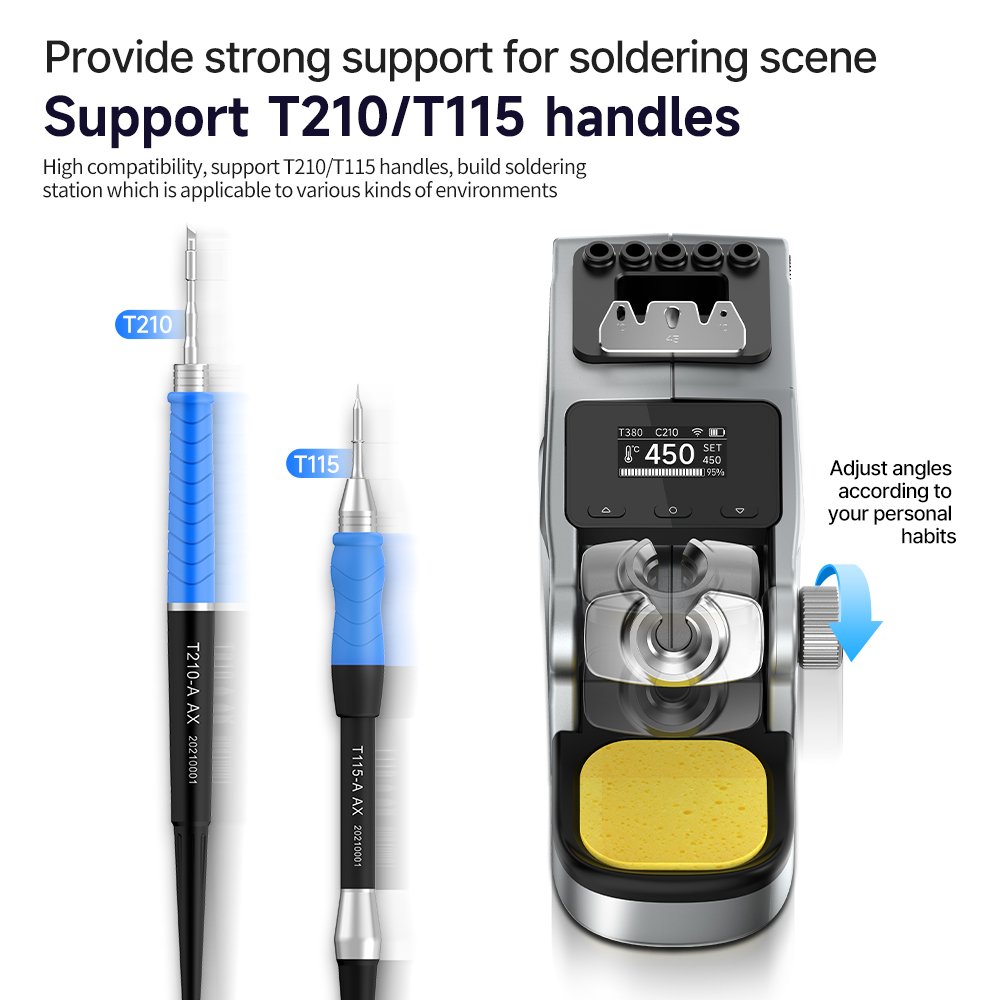 Aixun T380 portable soldering station T115/T210 BGA IC motherboard rework station mobile ic repairing tools