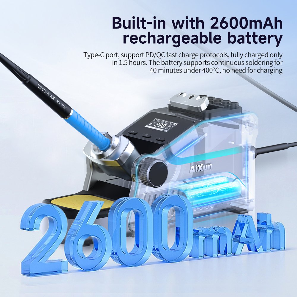 Aixun T380 portable soldering station T115/T210 BGA IC motherboard rework station mobile ic repairing tools