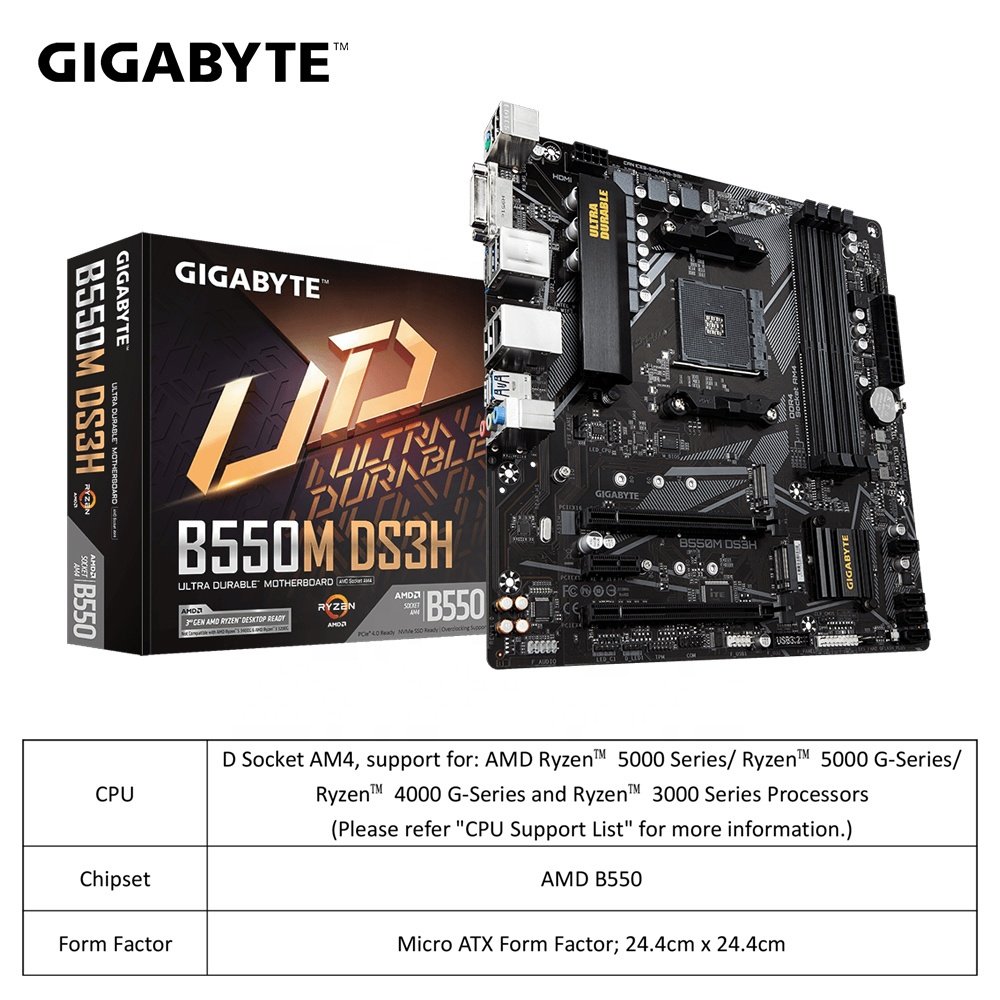 Micro - ATX AM4 Mainboard Scheda Madre Placa Mae Moederbord AMD B550 DDR4 128GB PC Gaming Motherboard Gigabyte B550M DS3H