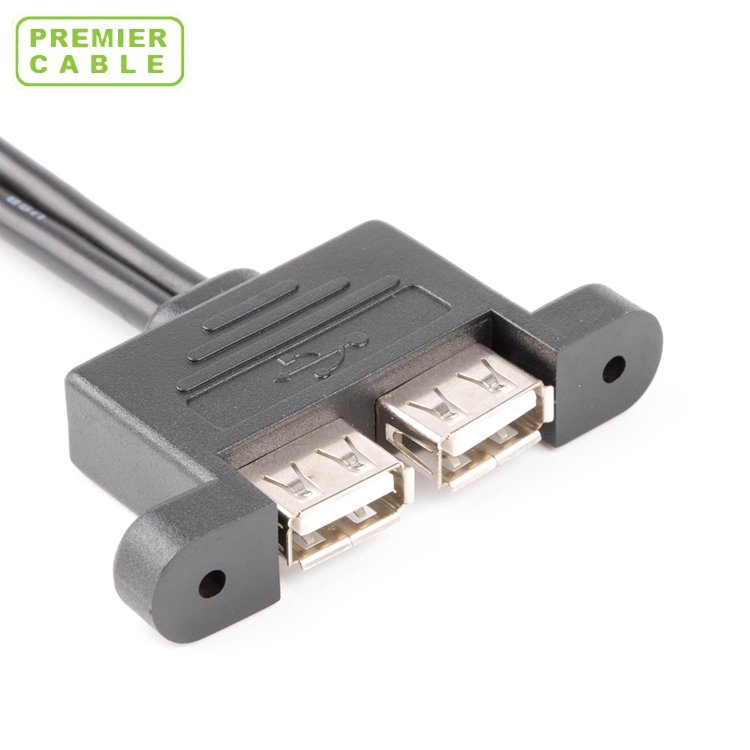 Dual USB Panel Mount to Motherboard 9pin 10pin Cable
