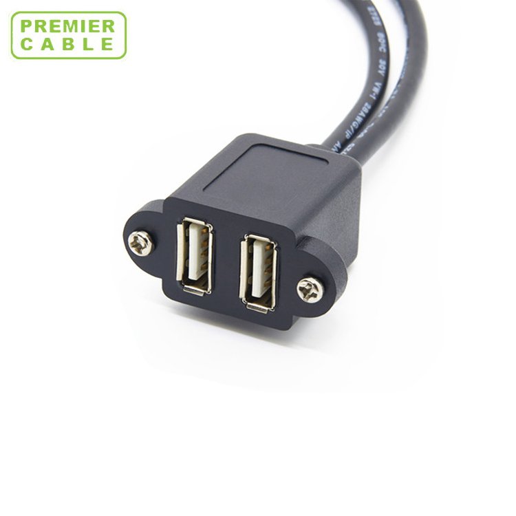 Dual USB Panel Mount to Motherboard 9pin 10pin Cable