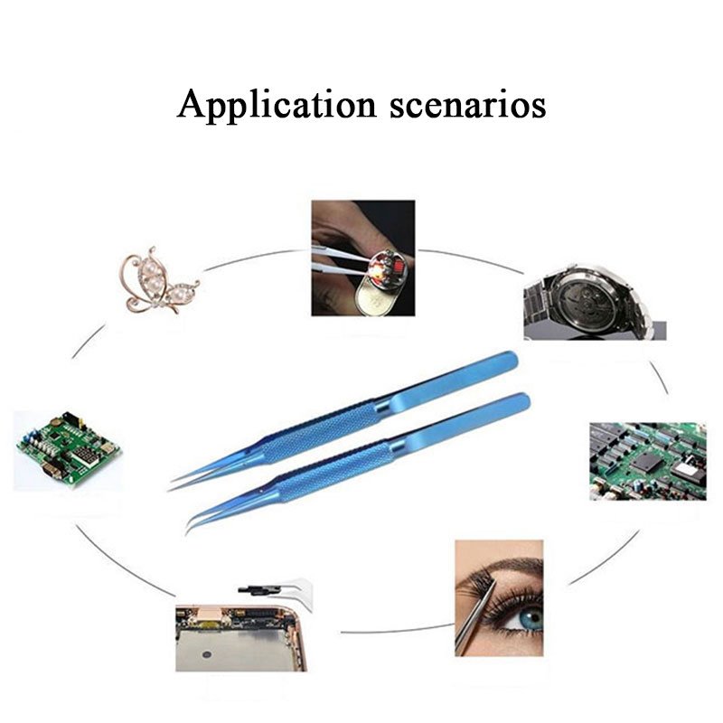 Titanium Alloy Tweezers Professional Fingerprint Fly Line Phone pcb board Antimagnetic Tweezers Electronics IC Repair Tweezer