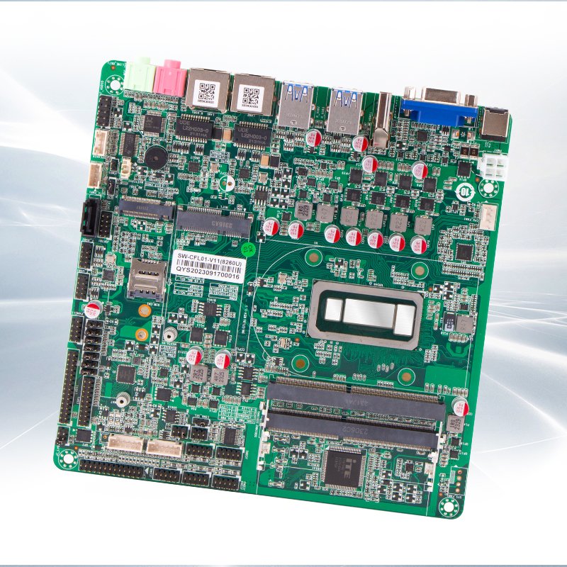 Industrial Mini ITX I7-8550U 2*RJ45 8*USB 5*RS-232+1*RS-485/232 Ports DC 12V High Quality Motherboard
