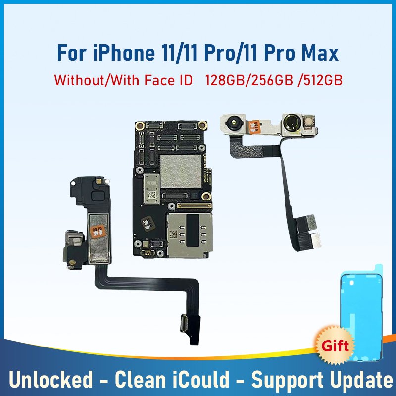 For iphone 11 Pro 64G 256G 512G motherboard original unlocked mobile phone motherboard with face id