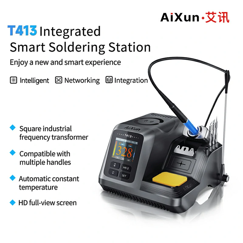 Aixun T413 200W Integrated Smart Soldering Station Compatible with T245/T225 Handle For Mobile Phone Motherboard Welding Repair