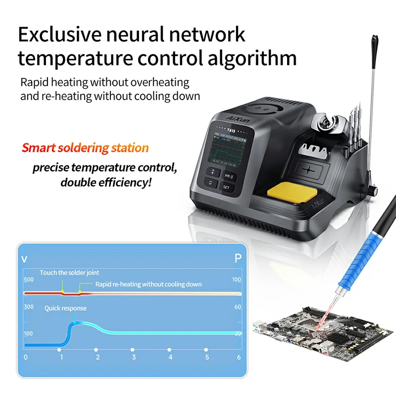 Aixun T413 200W Integrated Smart Soldering Station Compatible with T245/T225 Handle For Mobile Phone Motherboard Welding Repair