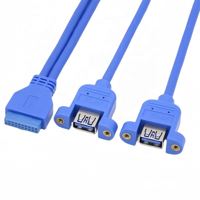Usb3.0 Idc 20Pin Motherboard Usb 19Pin 1 To 2 Usb 3.0 20Pin One Point Two Usb Adapter Converter Splitter Cable