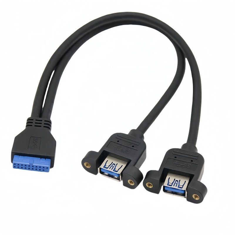 Usb3.0 Idc 20Pin Motherboard Usb 19Pin 1 To 2 Usb 3.0 20Pin One Point Two Usb Adapter Converter Splitter Cable