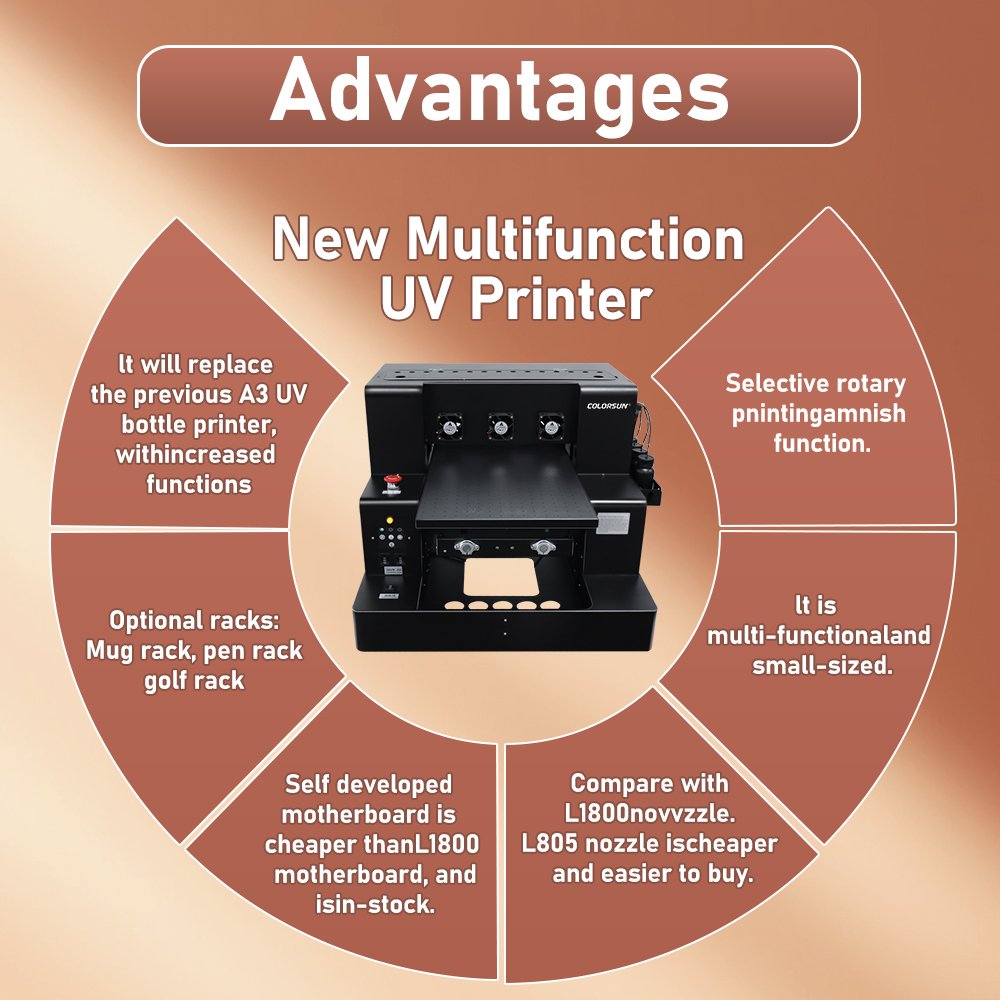A3 size 3250 multifunction mini uv printer price for plastic phone case bottle acrylic metal cylinder card uv Flatbed printer
