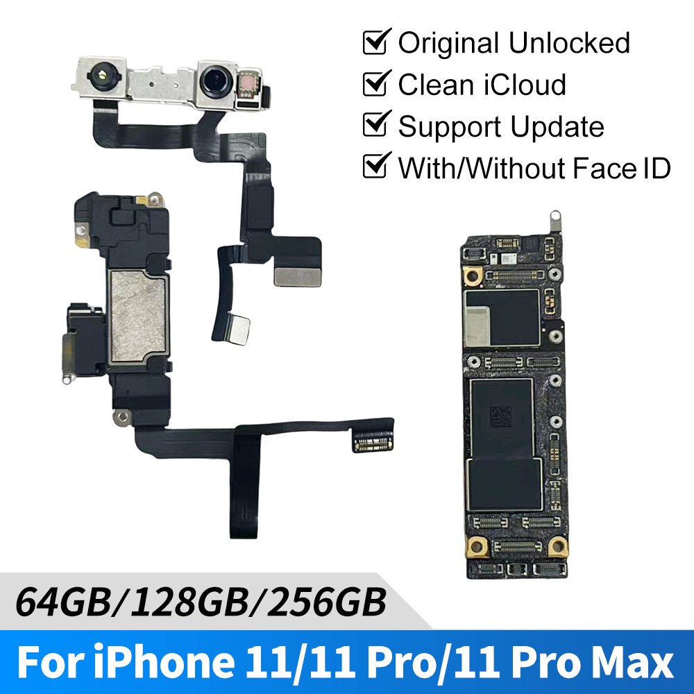 For iphone 11 Pro Max 64G 256G 512G motherboard original unlocked mobile phone motherboard with face id