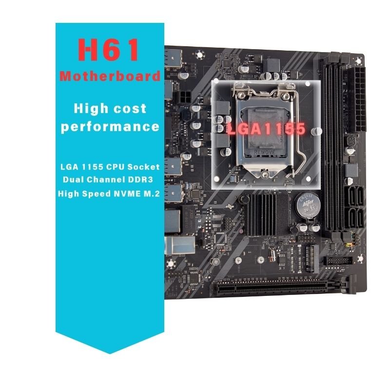 Factory direct supply oem chip computer main board gaming mainboard chipset lga 1155 itx ddr3 h61 motherboard
