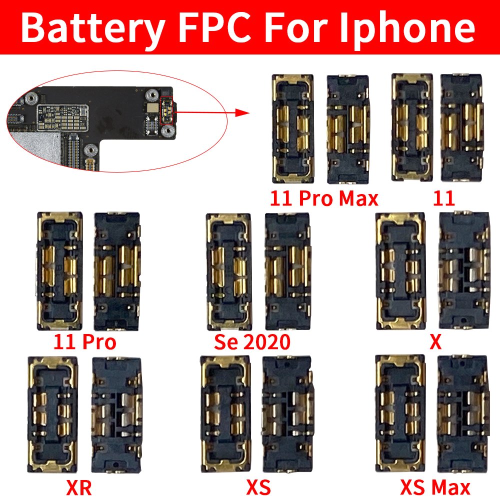 Mobile Phone Battery FPC Connector For iPhone 11 Pro Max Se 2020 X XR XS Max Battery Inner FPC on On Motherboard Wholesale
