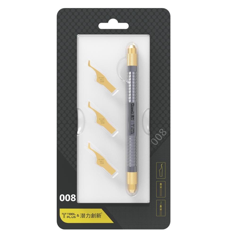 QianLi 008 Remove Glue Knife CPU Double Knife Side Glue Cleaner Flexible Thin Blade Knife for repairing