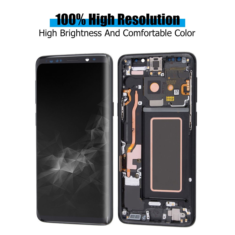 Elekworld Incell OLED Screen with Frame For Samsung S9 Plus LCD SM G965 Touch Screen AMOLED Display Assembly Replacement