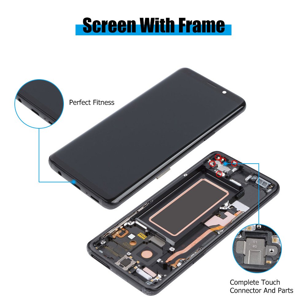 Elekworld Incell OLED Screen with Frame For Samsung S9 Plus LCD SM G965 Touch Screen AMOLED Display Assembly Replacement