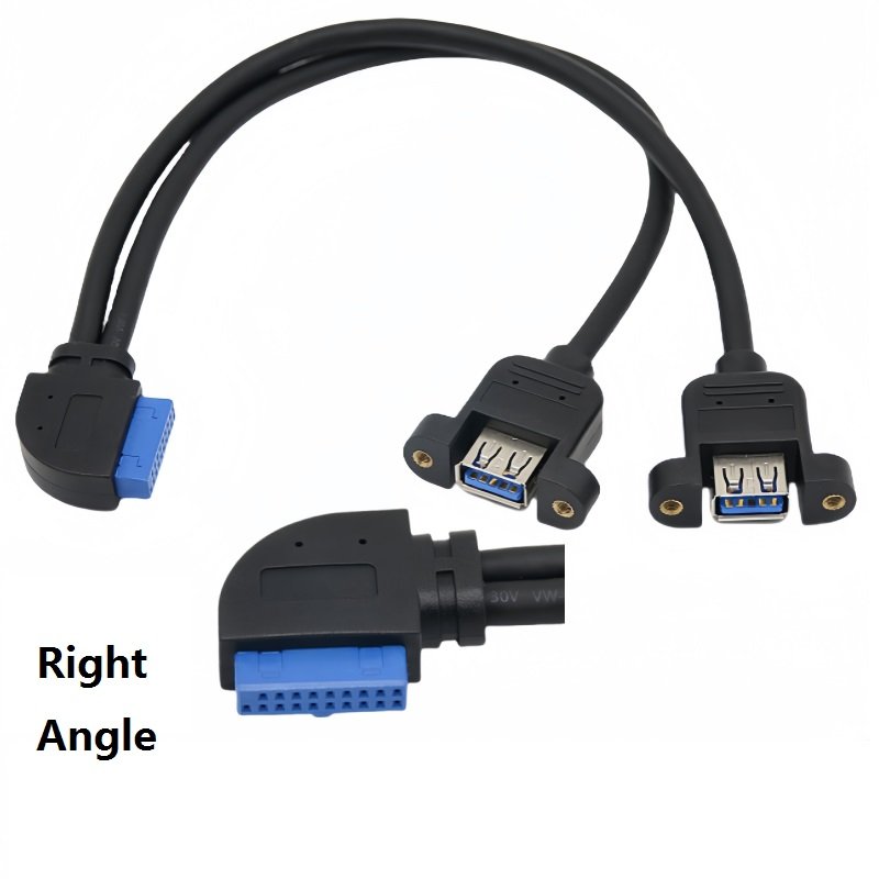 Customized Dual USB 3.0 Female Port Panel Mount Data USB 3.0 extension cable to Motherboard 20PIN 19P Computer Cable board Wire