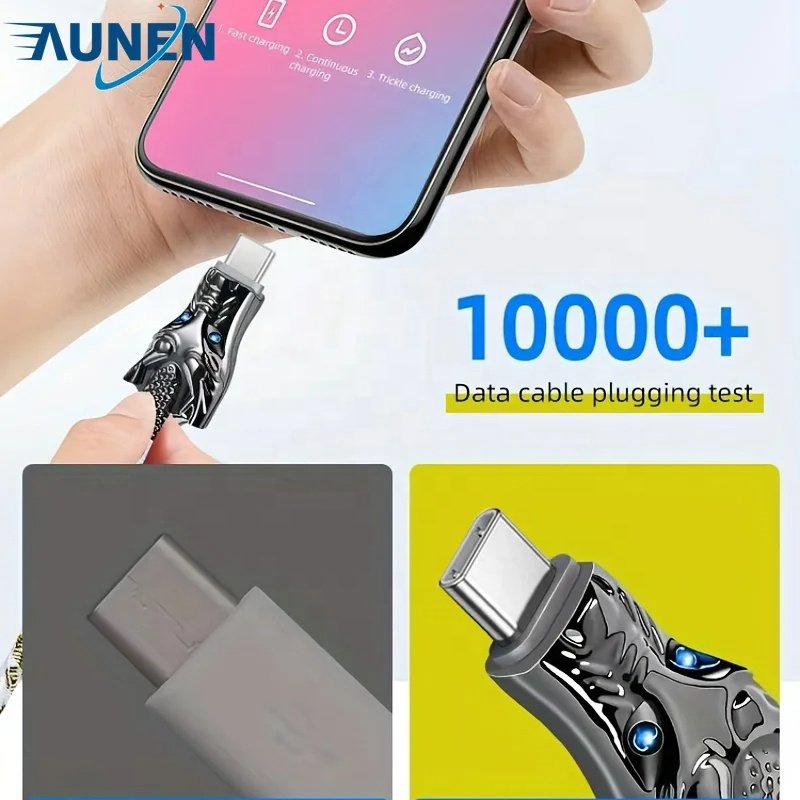 Type-c For IPhone USB Fast Charging Data Cable Colorful Faucet Nylon Braided Charging Cable Compatible With Samsung,Xiaomi, OPPO