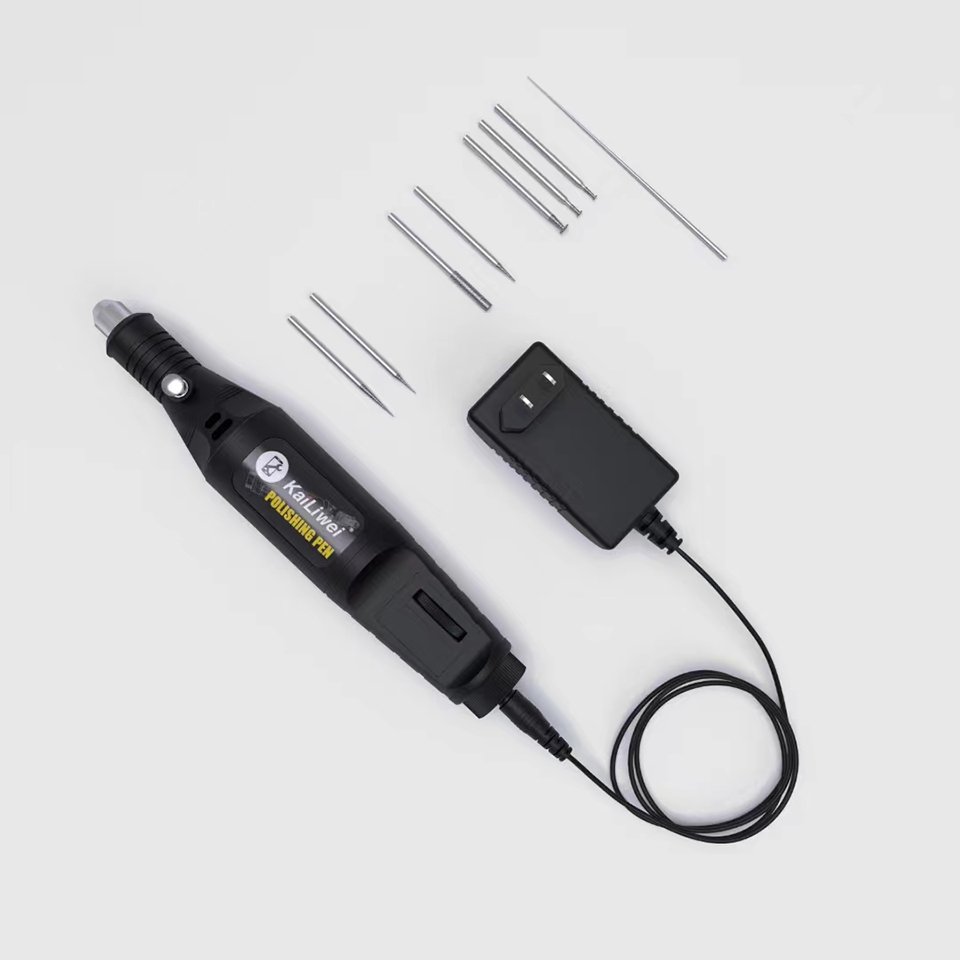 Kailiwei 8 in 1 Electric Grinding Pen Glue Remove Drilling Engraving Pen Machine For Mobile Phone Motherboard CPU IC Repair Tool