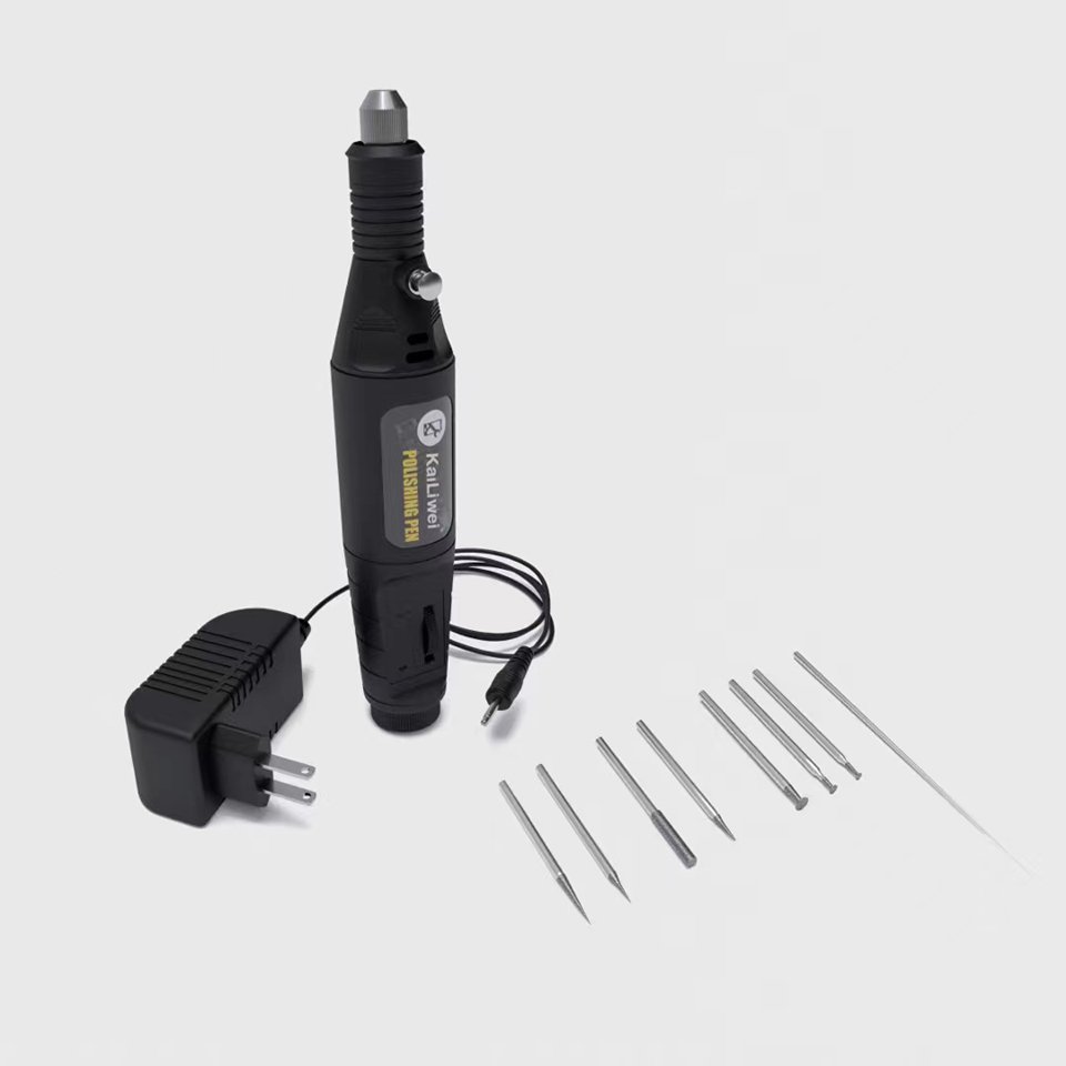 Kailiwei 8 in 1 Electric Grinding Pen Glue Remove Drilling Engraving Pen Machine For Mobile Phone Motherboard CPU IC Repair Tool