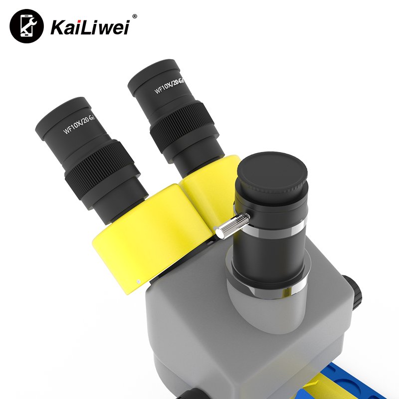 kalliwei K10HTB 7-45X yellow Metal big Base Rubber Mat trinocular stereo zoom Microscope for Mobile Phone Repairing